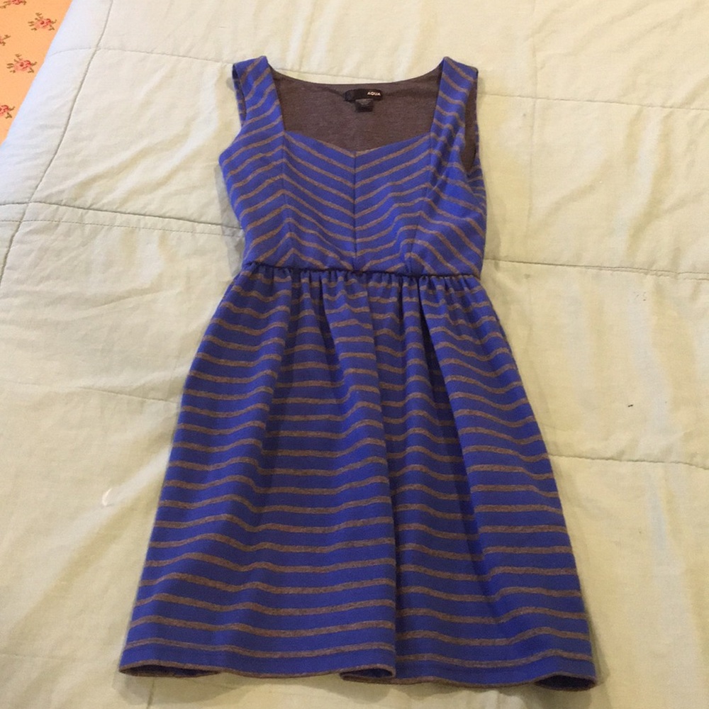 blue and gray tank dress
